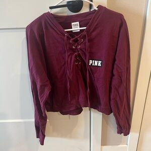 PINK Victoria's Secret Burgundy Crop Top
